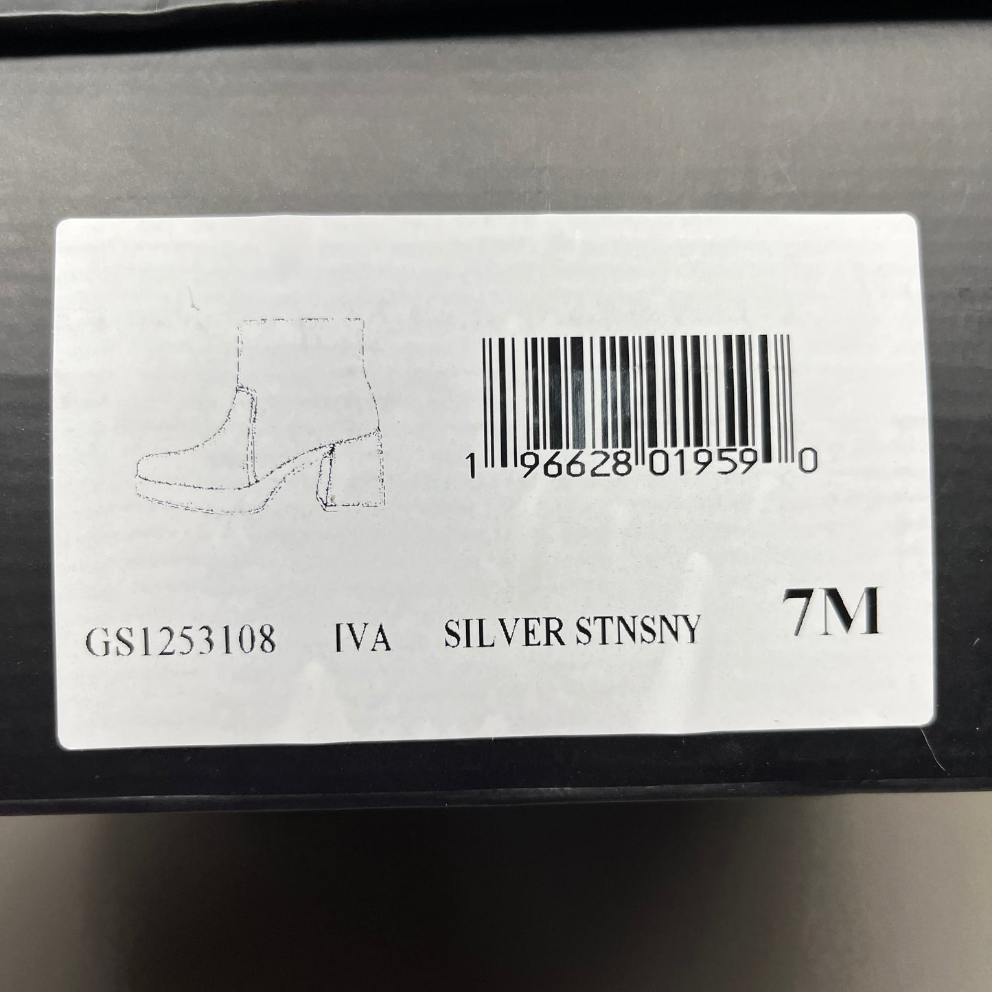 MIA Iva Silver Stone Heeled Boots Women's Sz 7 Silver GS1253108 (New)
