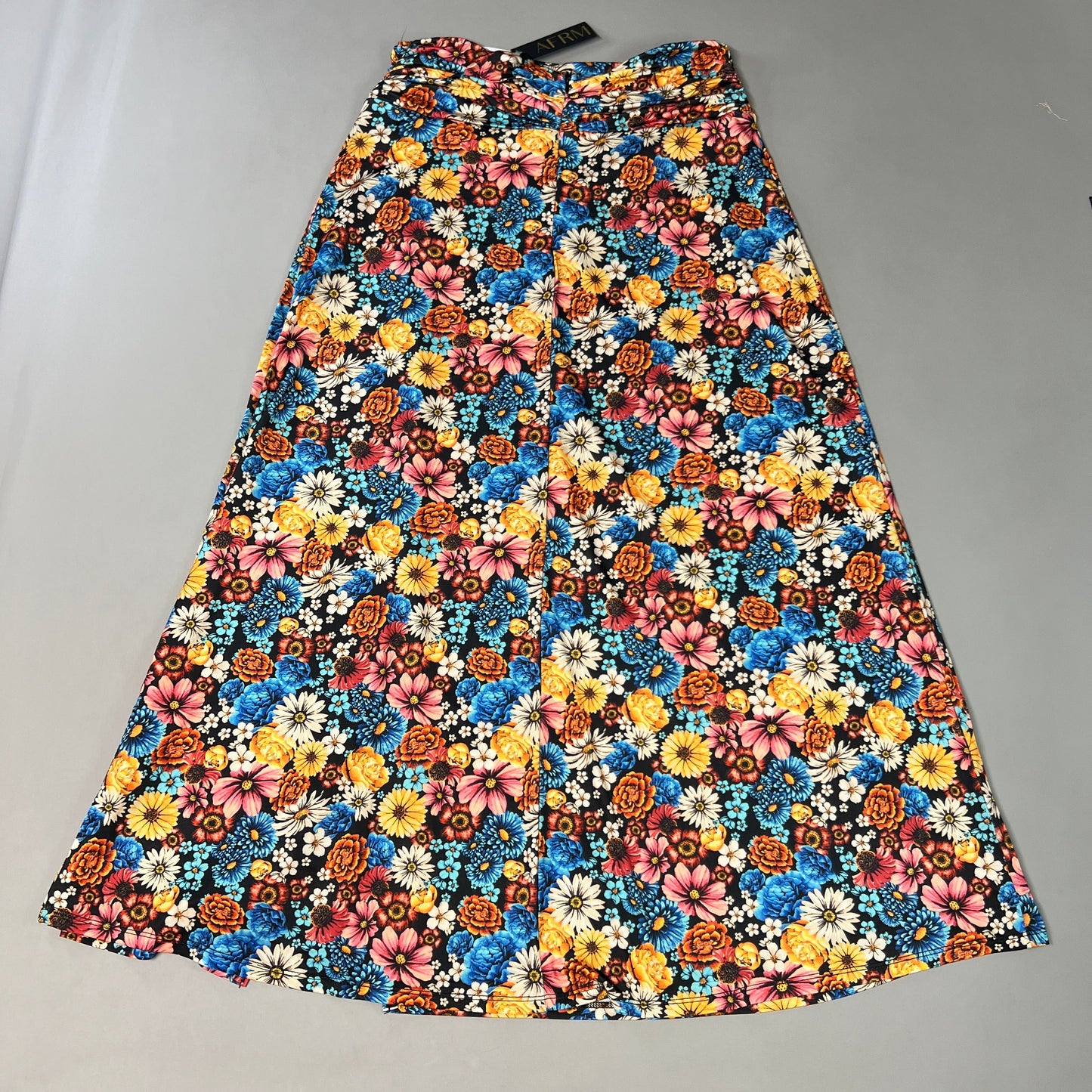 AFRM Gala High Waist Slit Midi Skirt Women's L Multi Wildflower AEB029575AU18 (New)