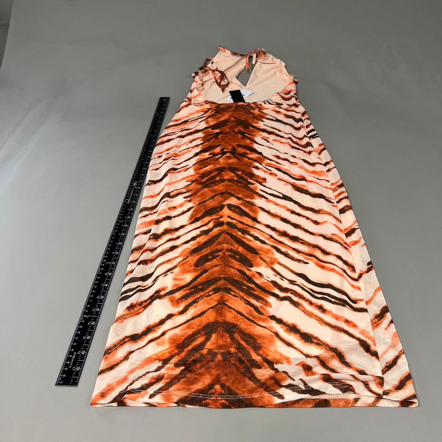 AFRM X Revolve Kalina Halter Mesh Mini Dress Women's S Placement Tiger AED021762 (New)