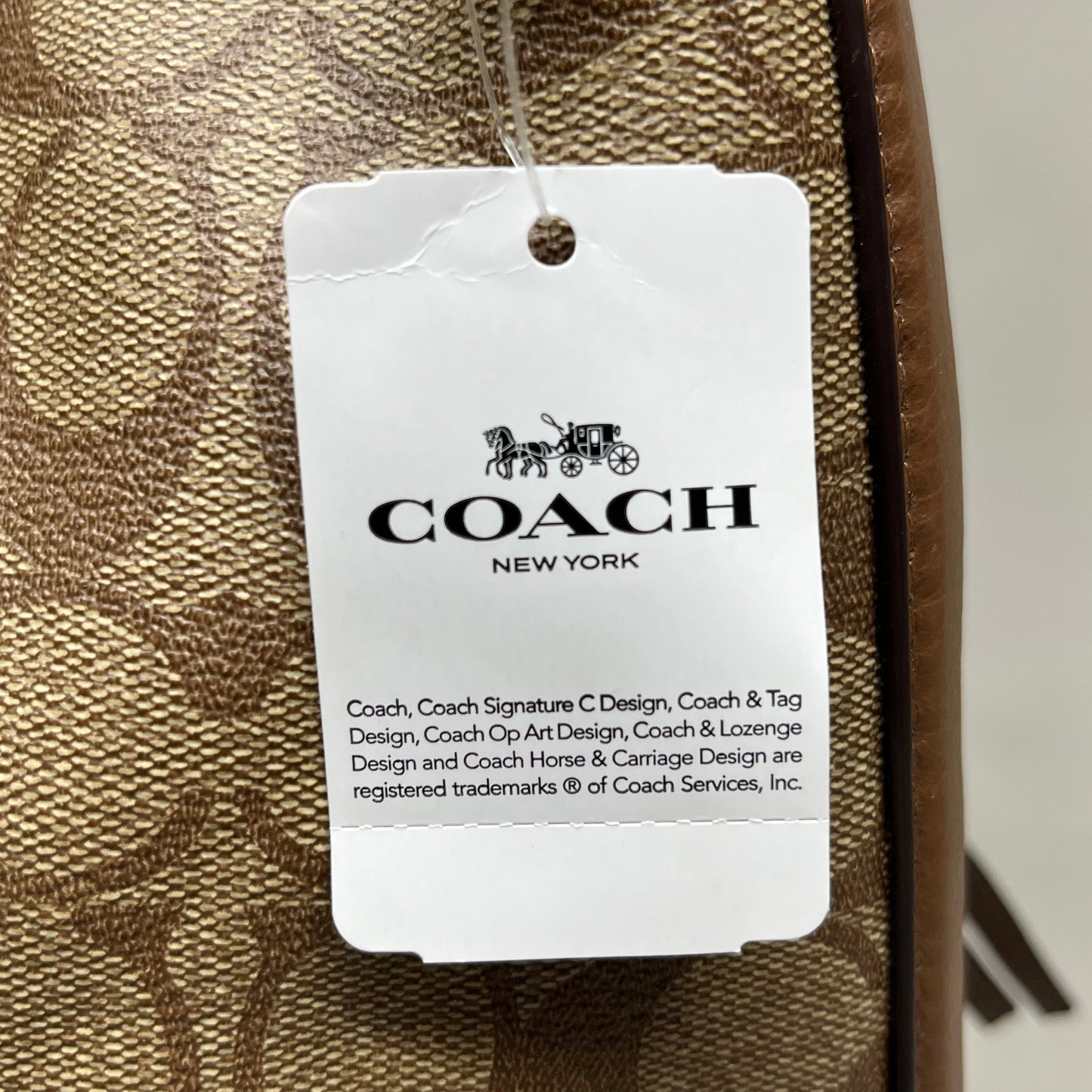 COACH Khaki Marlon Hobo Saddle Bag Signature Canvas 12" x 15" Brown F79993 (New)