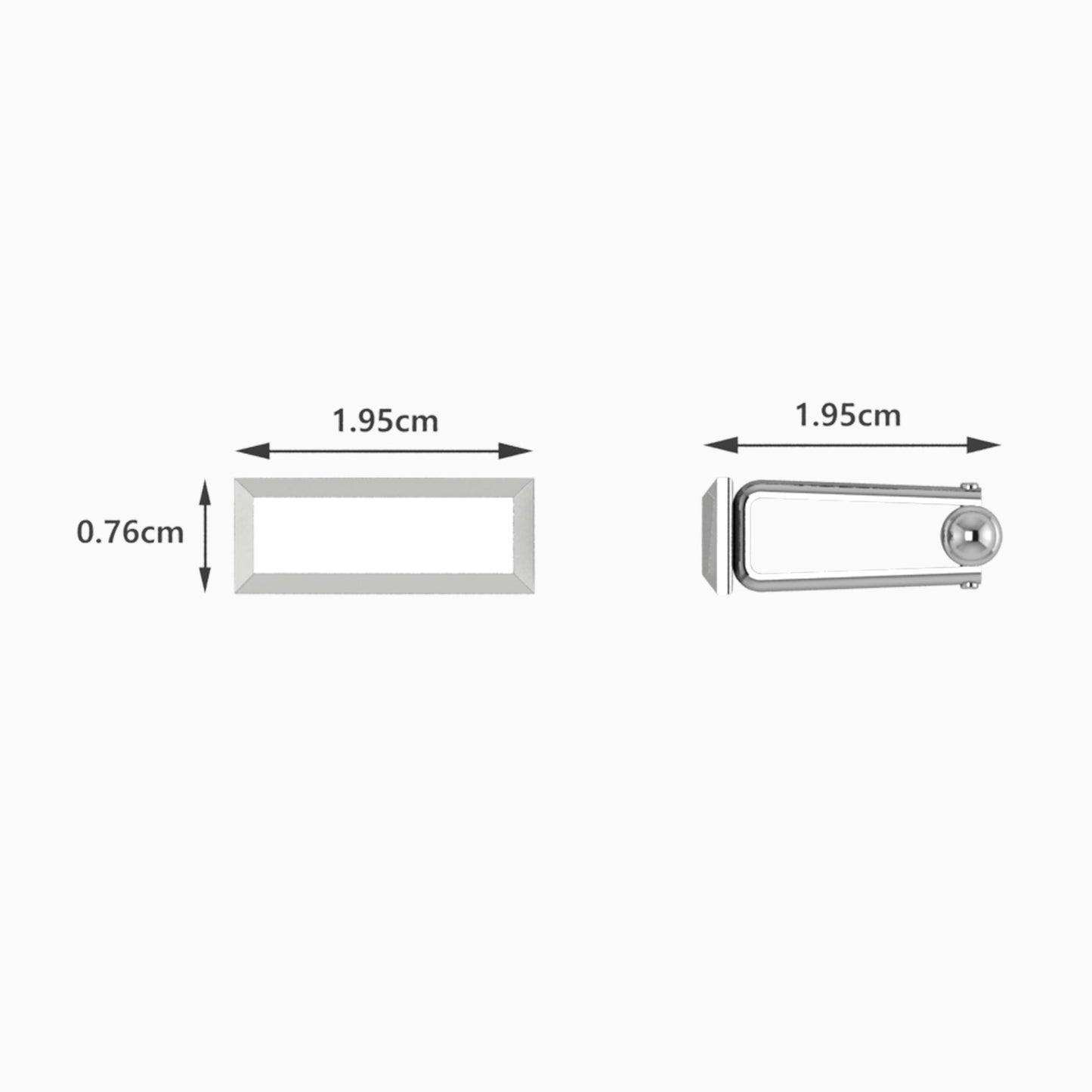 Rectangle Edged Sterling Silver Cufflinks by Krysaliis