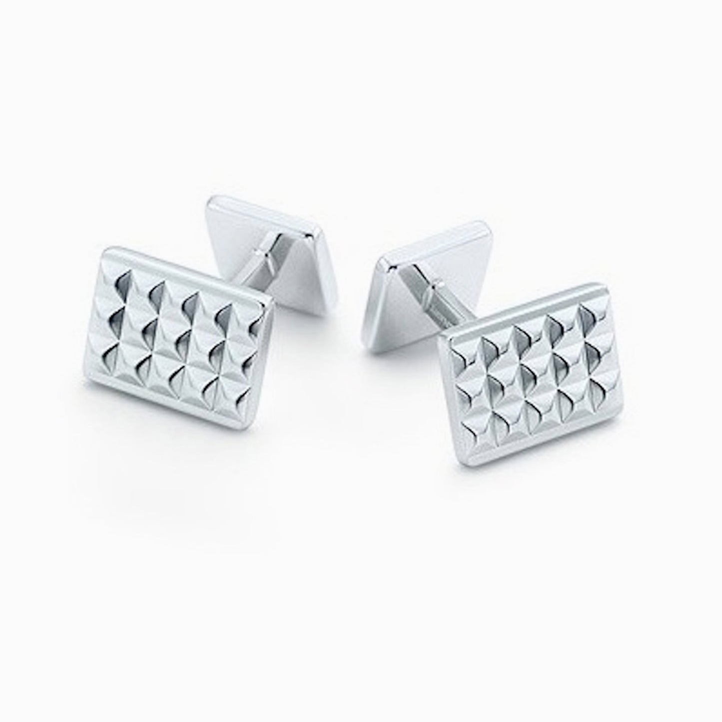 Checked Textured Sterling Silver Cufflinks by Krysaliis