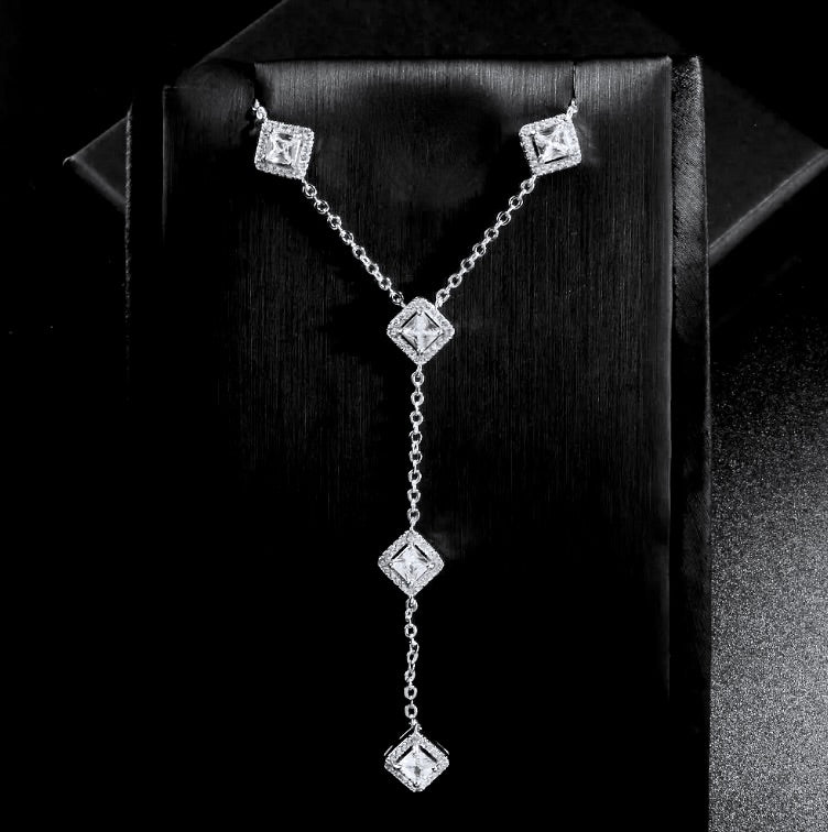 Dala - Lariat Style CZ Bridal Necklace