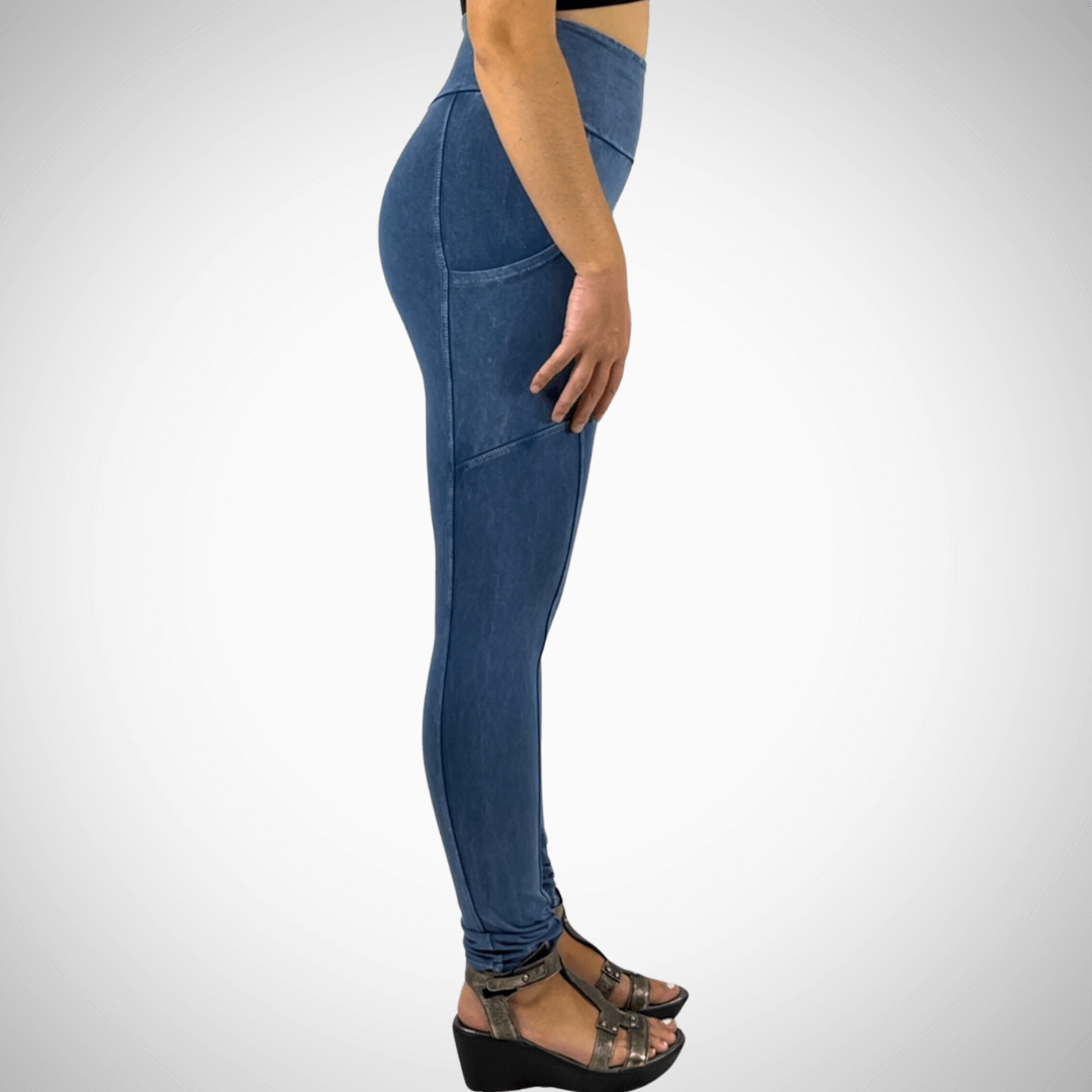 A Perfect Fit Mineral Washed Pocket Leggings Made in USA