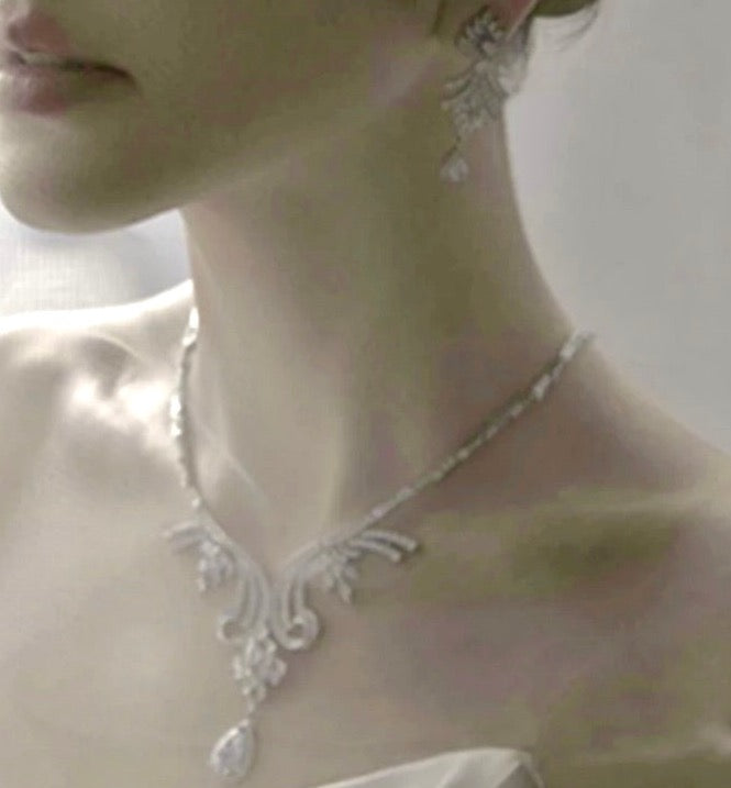 Essence - Luxury Silver Cubic Zirconia Bridal Jewelry Set