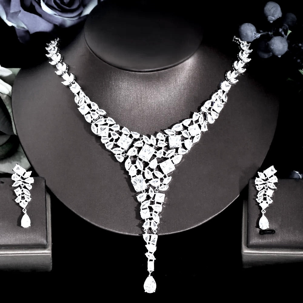 Regency - Luxury Silver Cubic Zirconia Bridal Jewelry Set