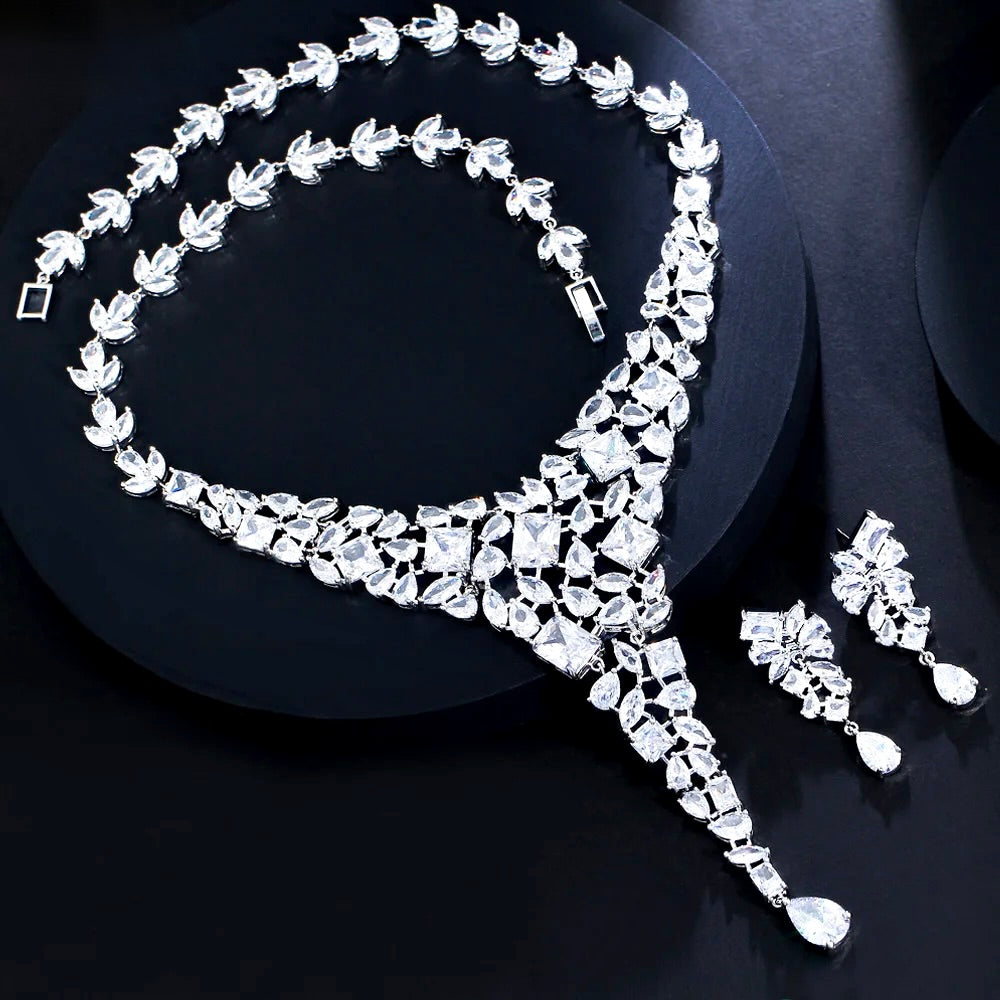 Regency - Luxury Silver Cubic Zirconia Bridal Jewelry Set