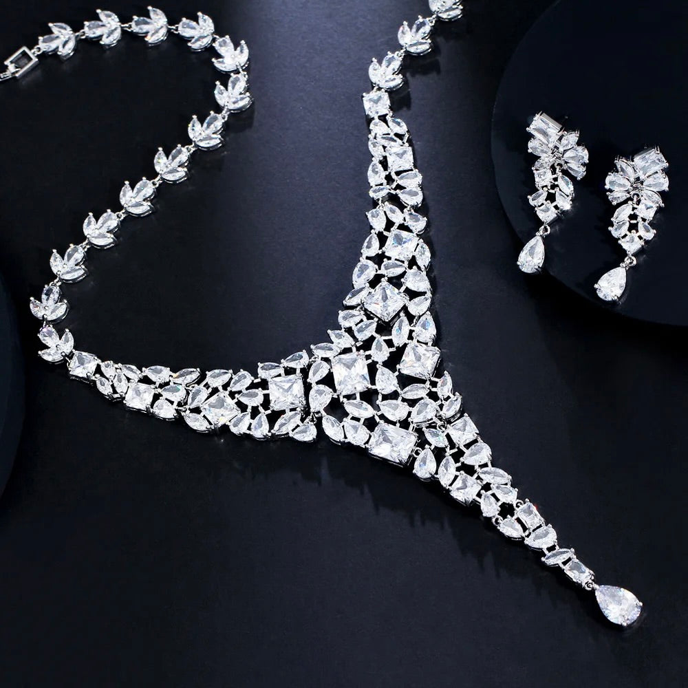 Regency - Luxury Silver Cubic Zirconia Bridal Jewelry Set