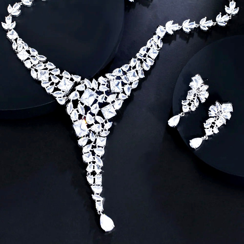 Regency - Luxury Silver Cubic Zirconia Bridal Jewelry Set