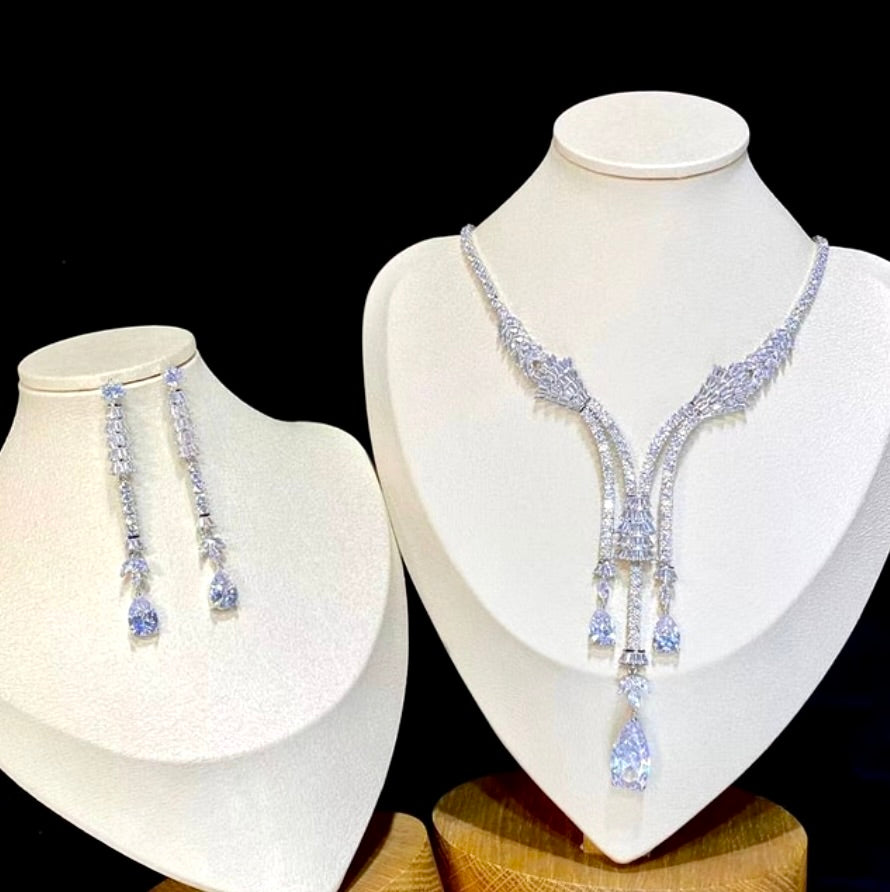 Ithaca - Luxury Silver Cubic Zirconia Bridal Jewelry Set