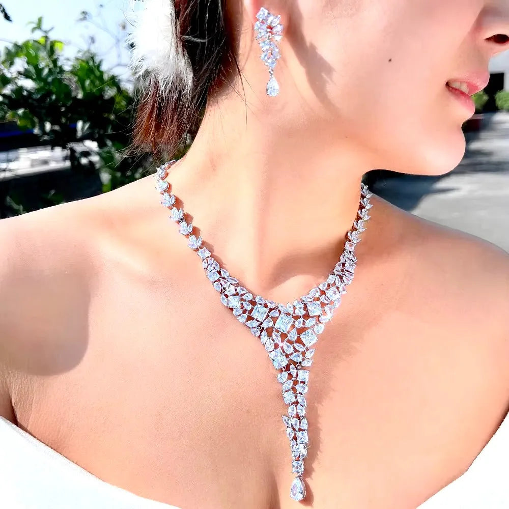 Regency - Luxury Silver Cubic Zirconia Bridal Jewelry Set