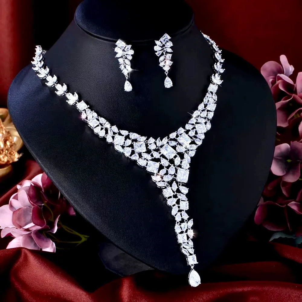 Regency - Luxury Silver Cubic Zirconia Bridal Jewelry Set