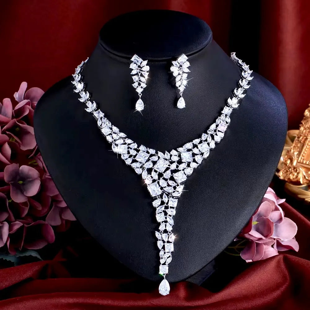 Regency - Luxury Silver Cubic Zirconia Bridal Jewelry Set