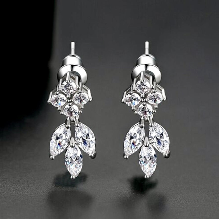 Linh - Minimalist Cubic Zirconia Bridal Earrings