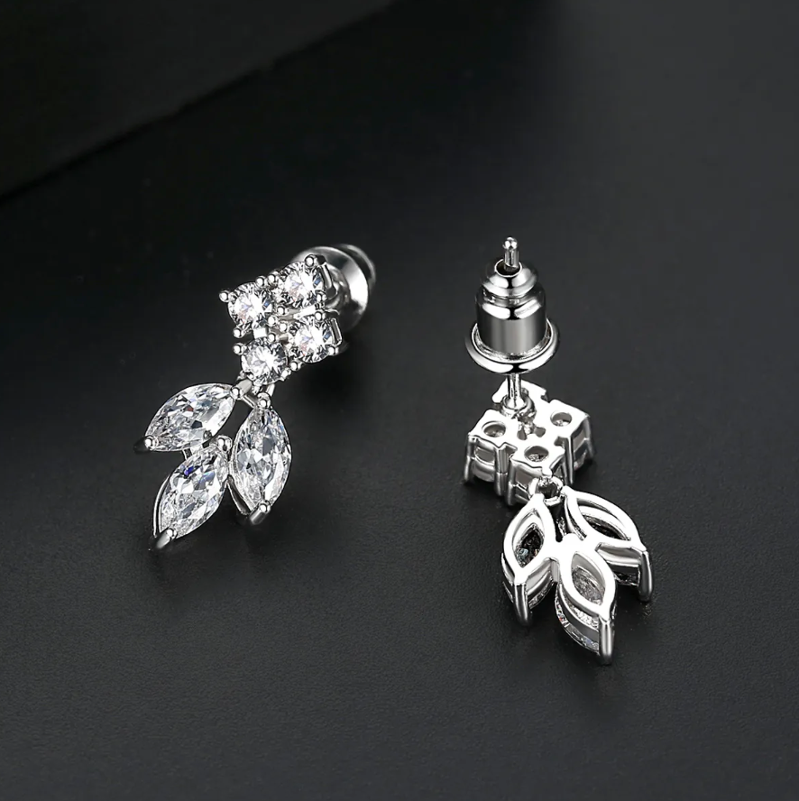 Linh - Minimalist Cubic Zirconia Bridal Earrings