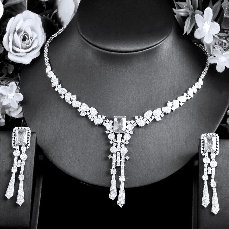 Arissa - Luxury Silver Cubic Zirconia Bridal Jewelry Set