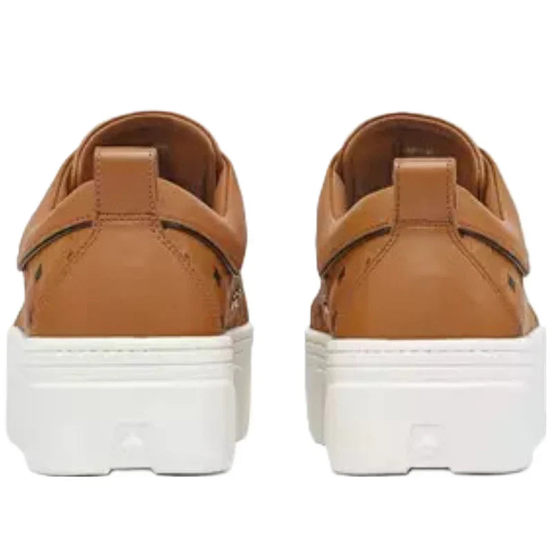 MCM SKYWARD PLATFORM COGNAC SNEAKER Size 8W / 38EU DS OG ALL