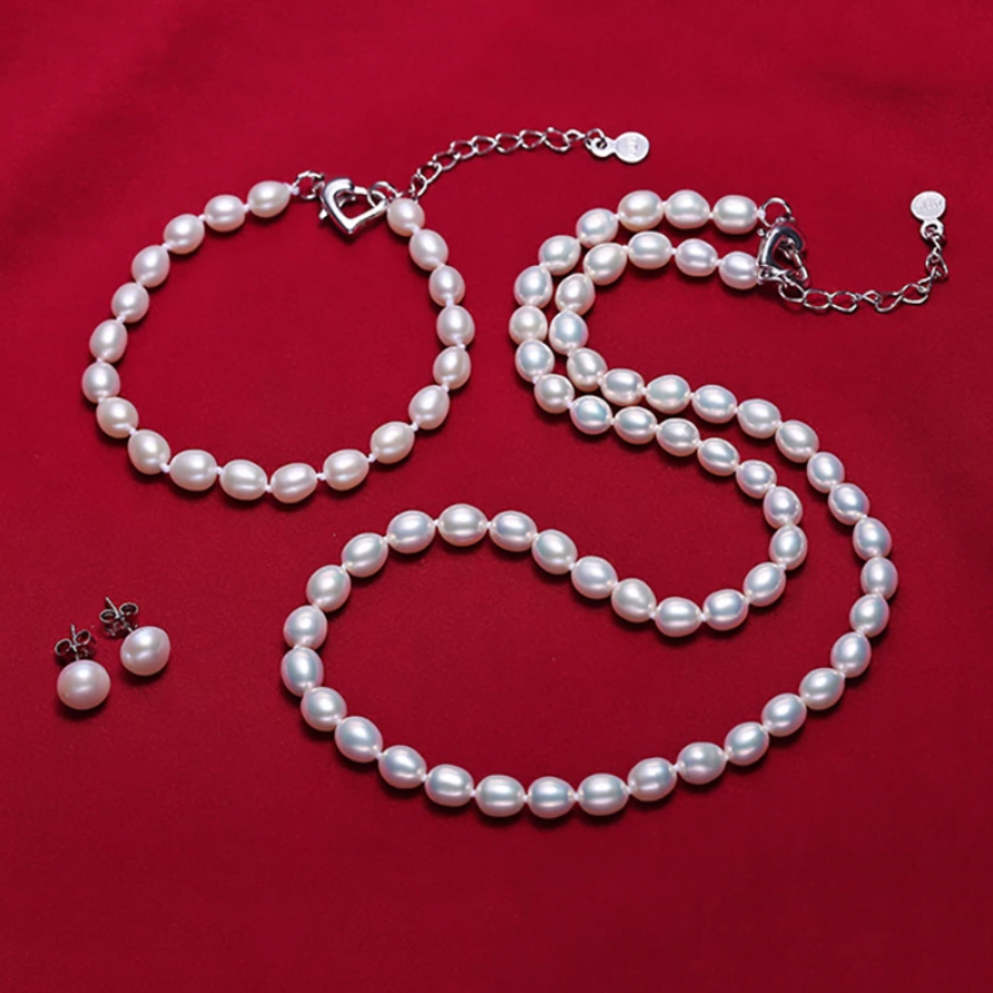"Maybelle" - Natural Freshwater Pearl 3-Piece Bridal Jewelry Set