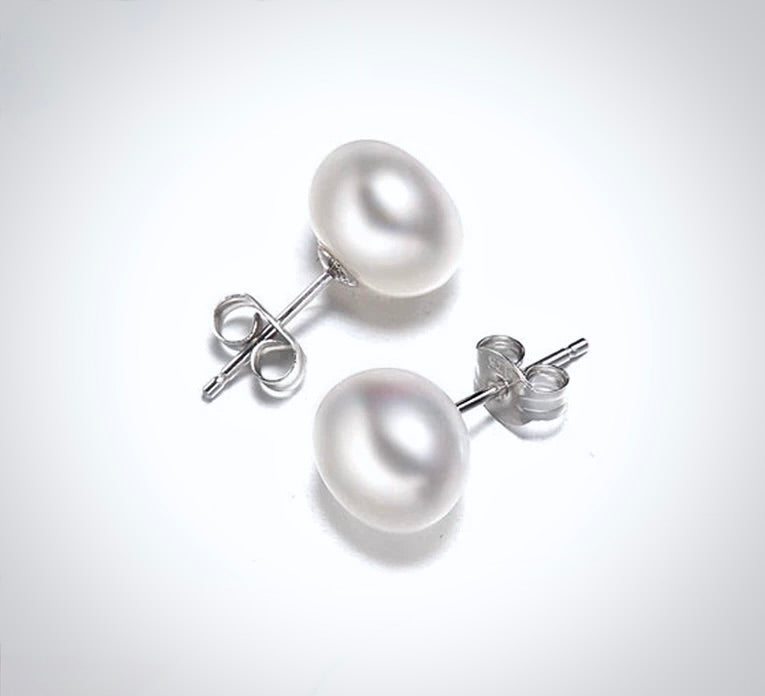 "Violet" - Sterling Silver and Natural Pearl 3-Piece Bridal Jewelry Set - More Colors
