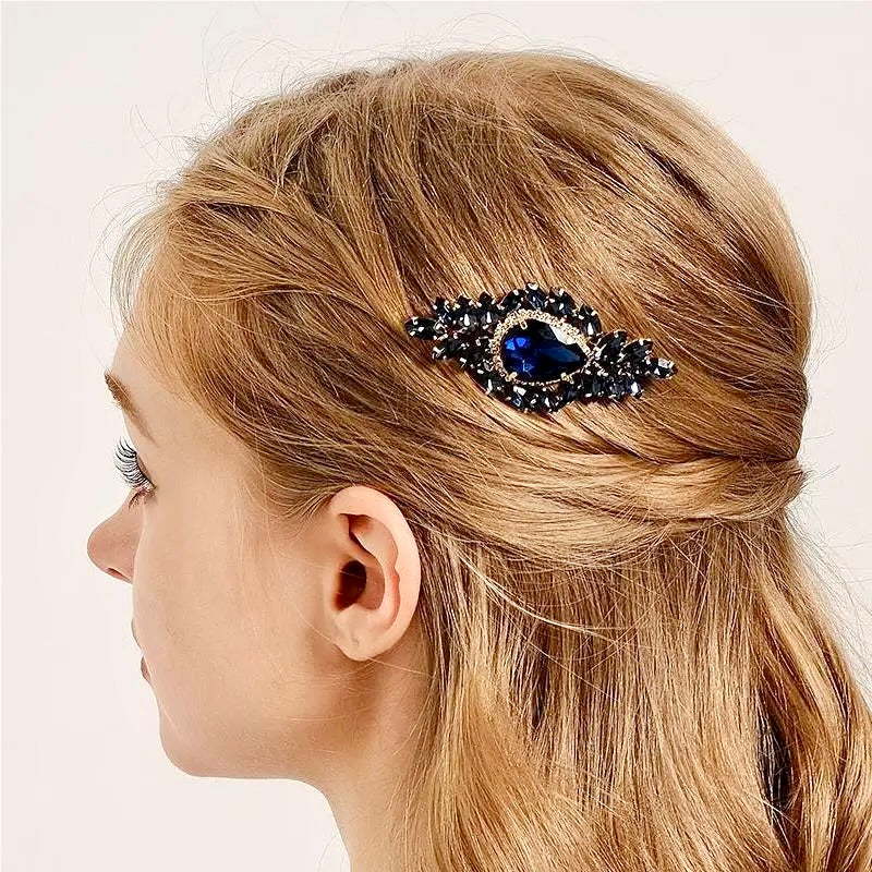 "Bluebell" - Navy Blue Crystal Bridal Hair Comb