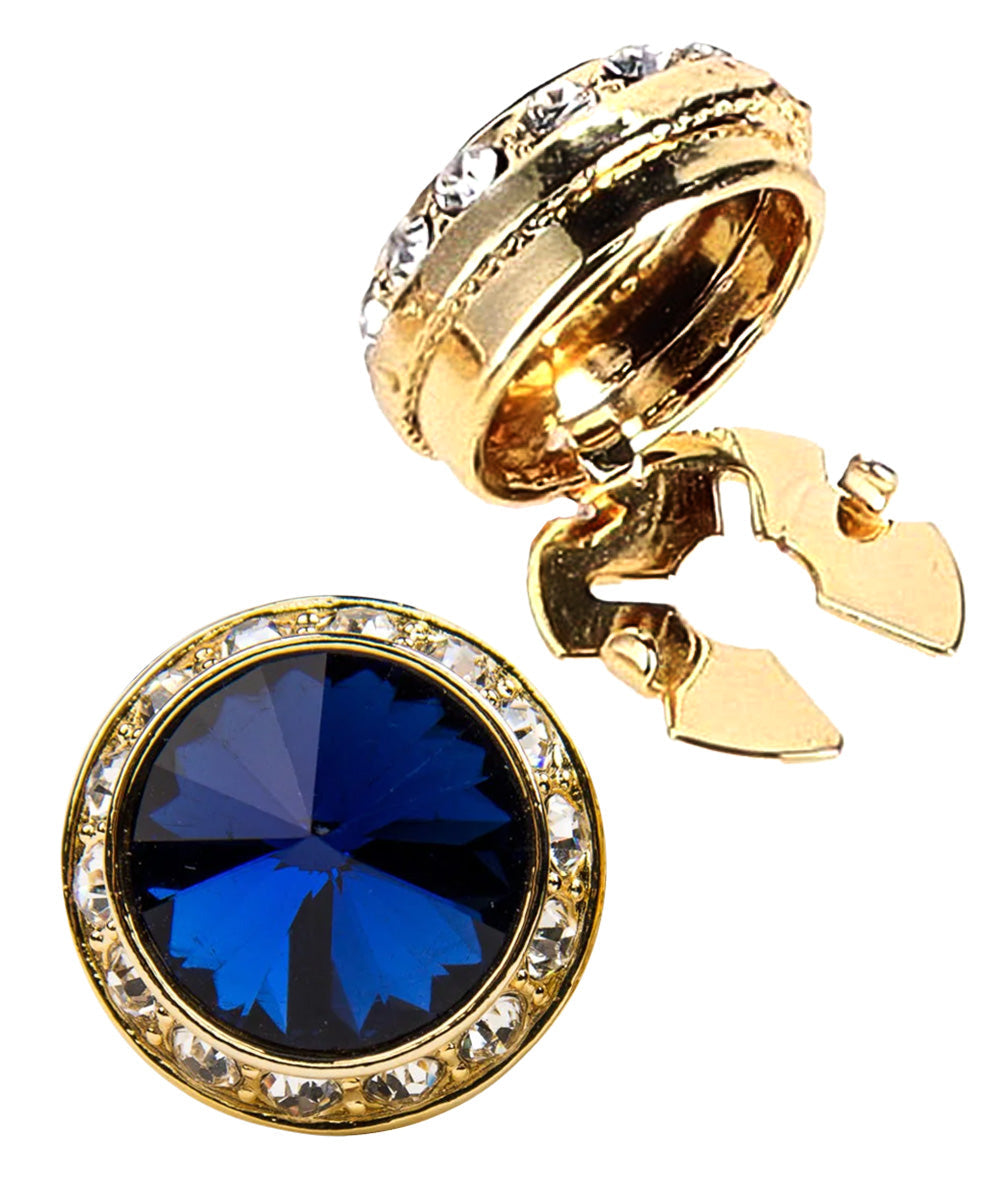 Vittorio Vico Men's Crystal Colorstone Button Cover