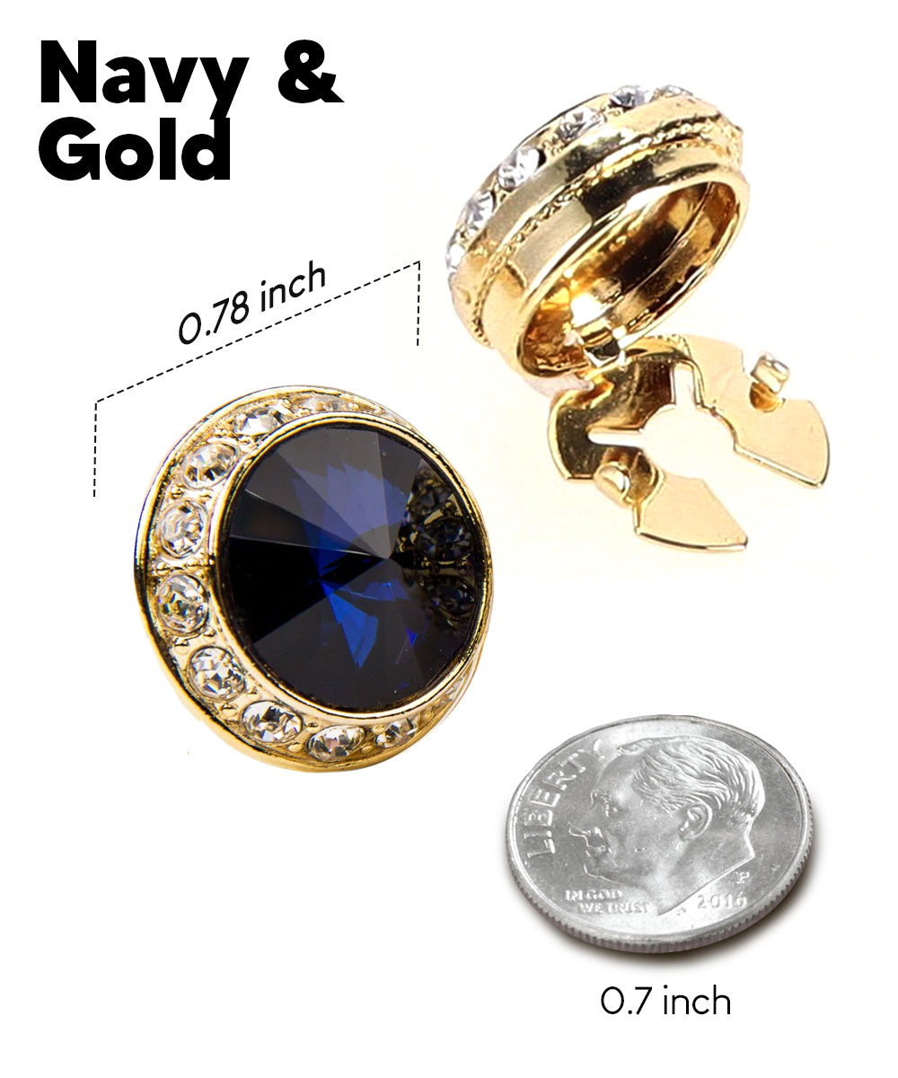 Vittorio Vico Men's Crystal Colorstone Button Cover
