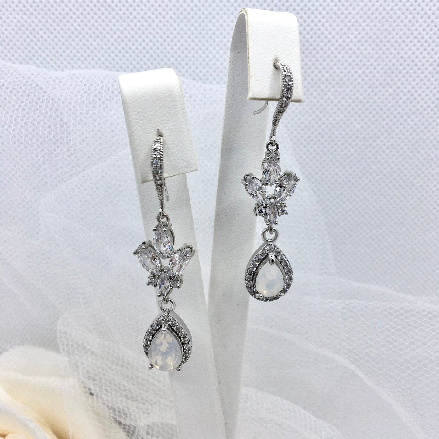 Marielle - Opal Bridal Earrings