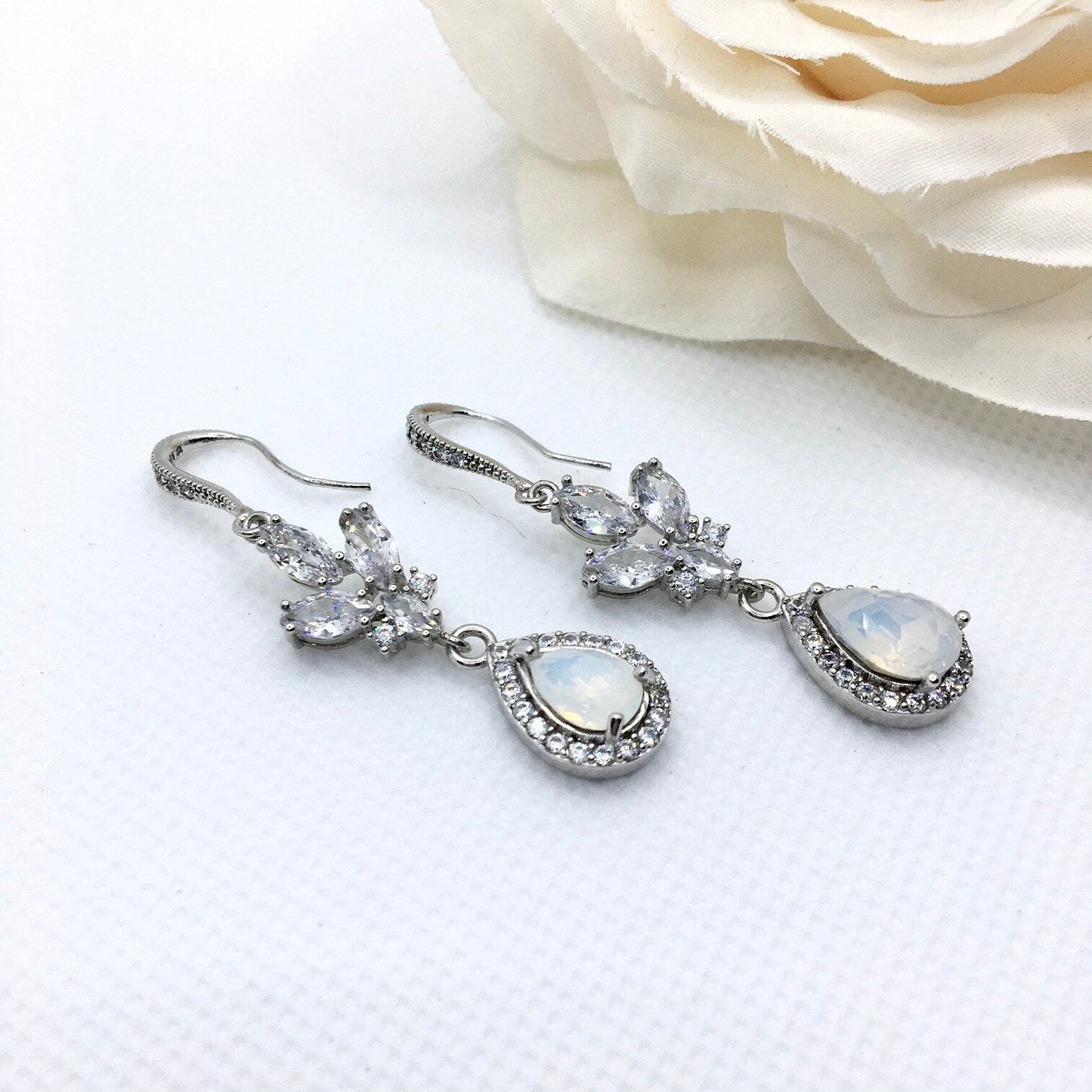 Marielle - Opal Bridal Earrings