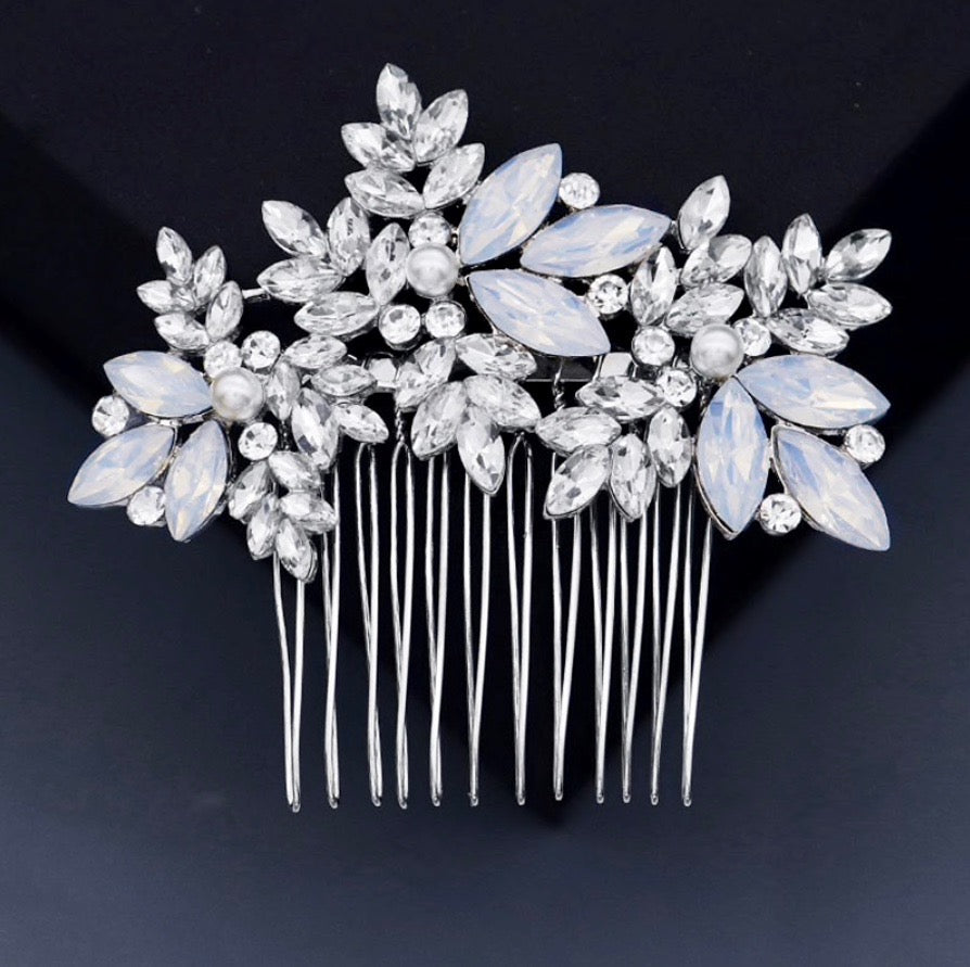 "Serafina" - Opal and Pearl Bridal Hair Comb