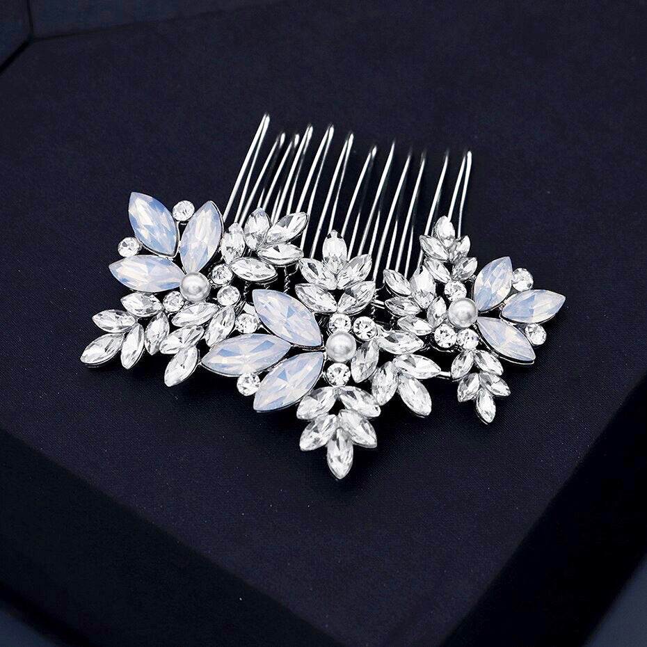 "Serafina" - Opal and Pearl Bridal Hair Comb