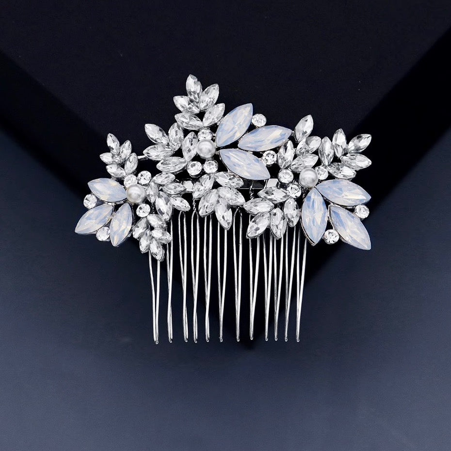 "Serafina" - Opal and Pearl Bridal Hair Comb