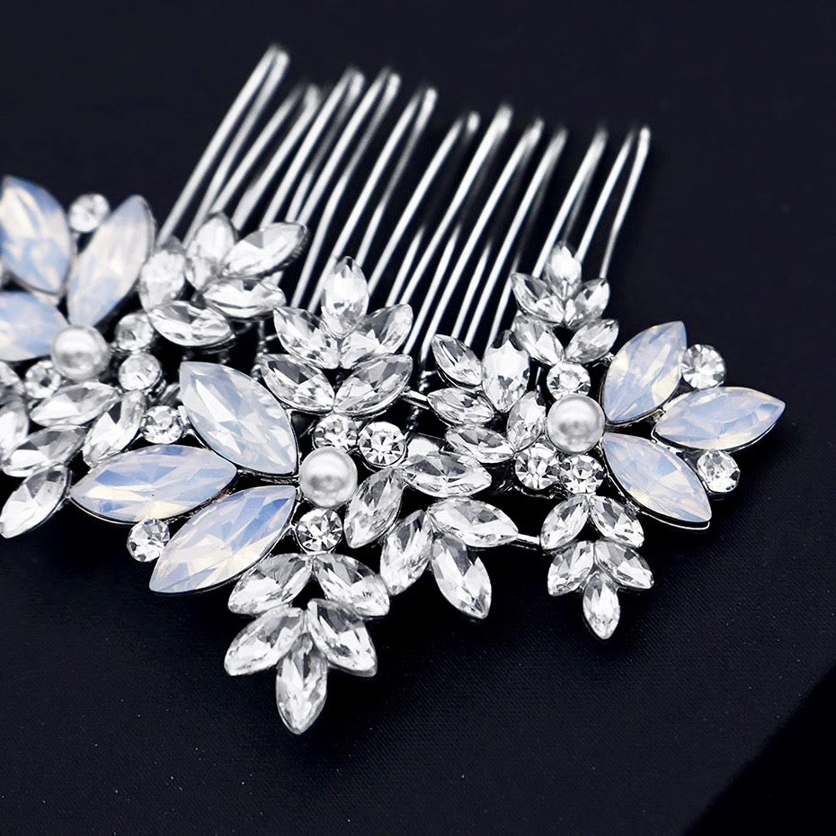 "Serafina" - Opal and Pearl Bridal Hair Comb