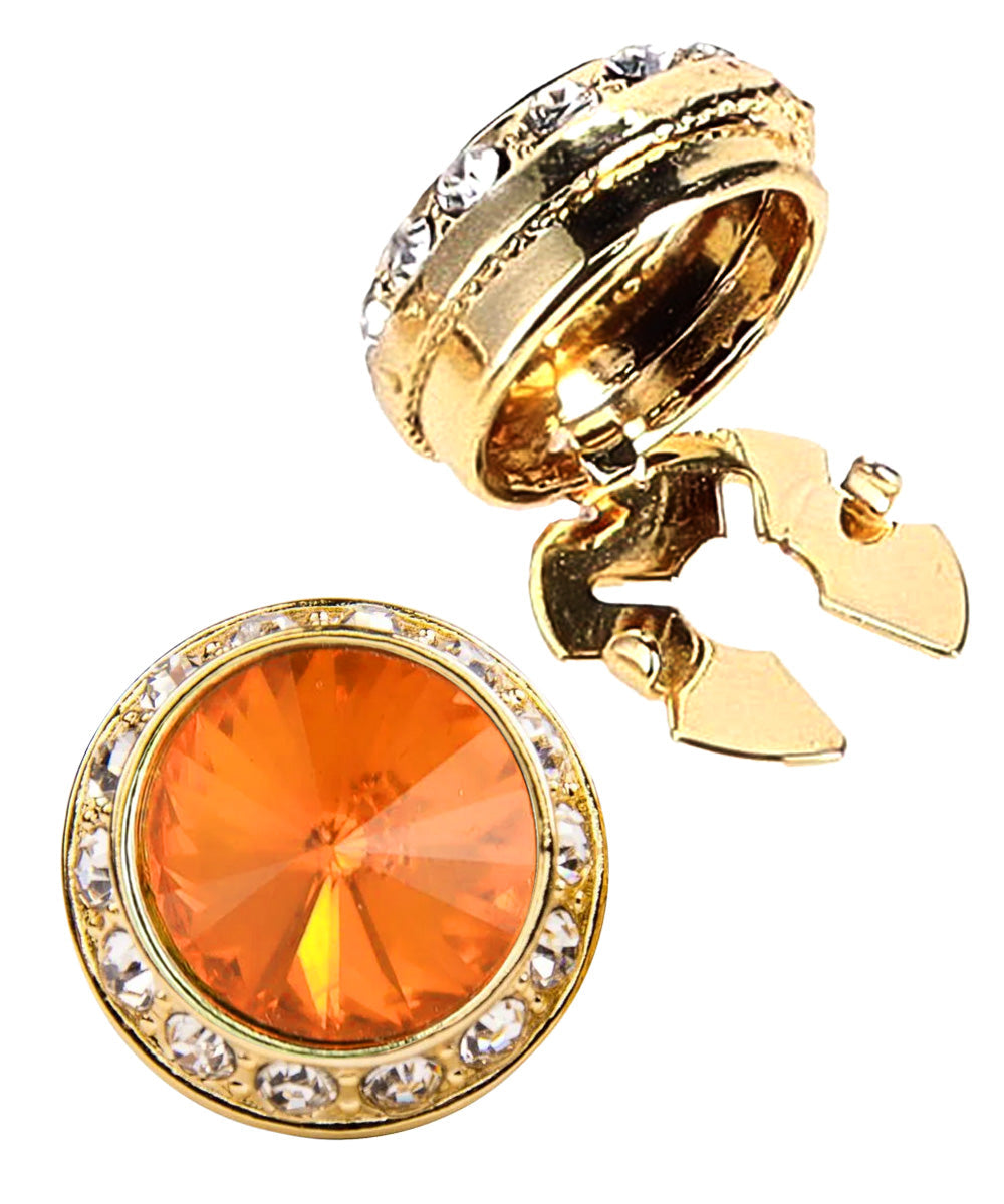 Vittorio Vico Men's Crystal Colorstone Button Cover