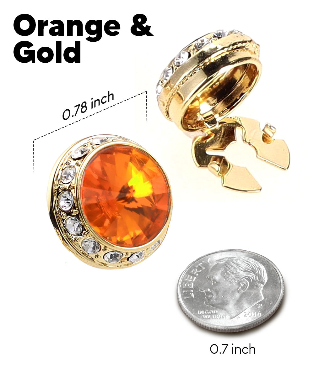 Vittorio Vico Men's Crystal Colorstone Button Cover