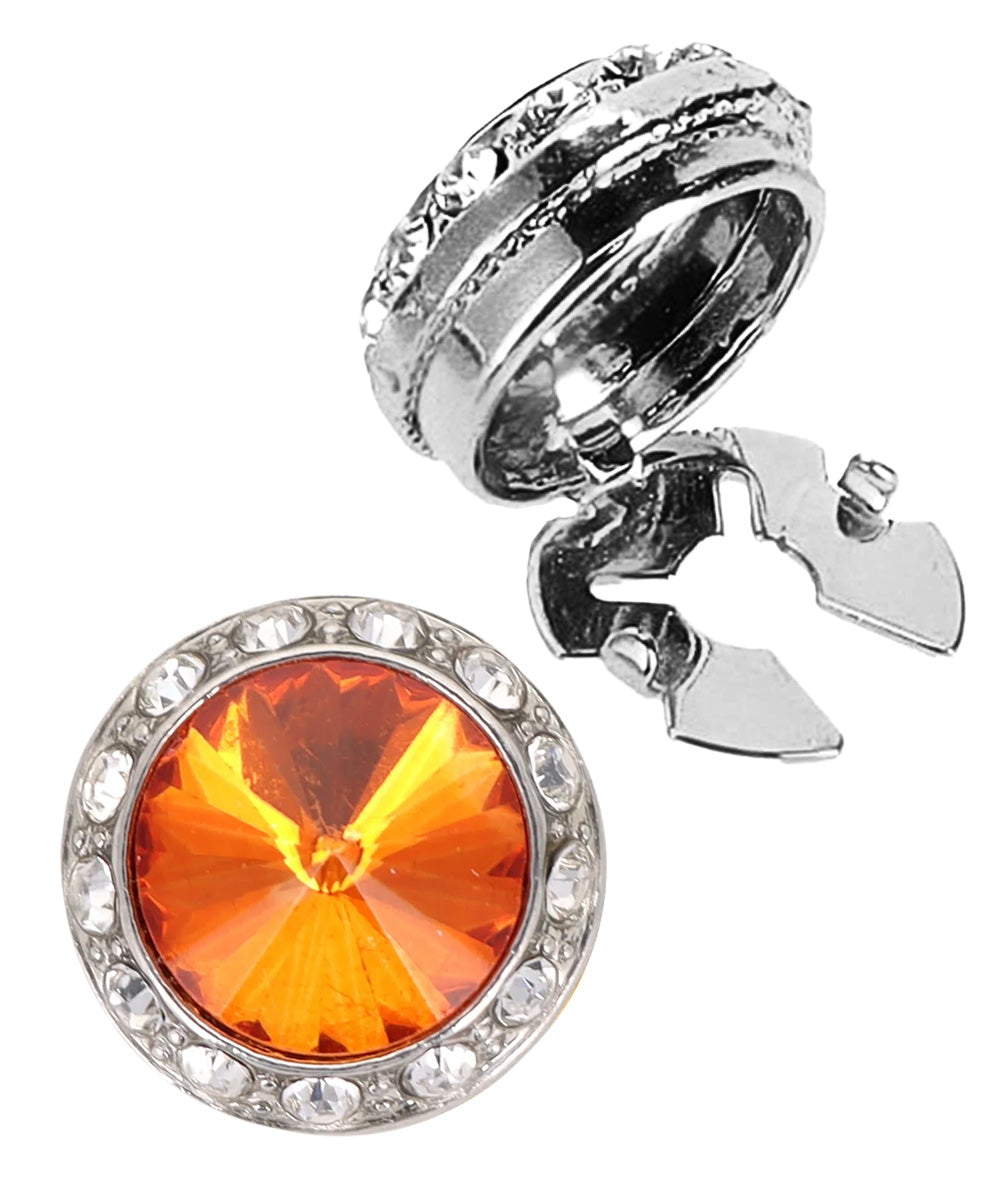 Vittorio Vico Men's Crystal Colorstone Button Cover