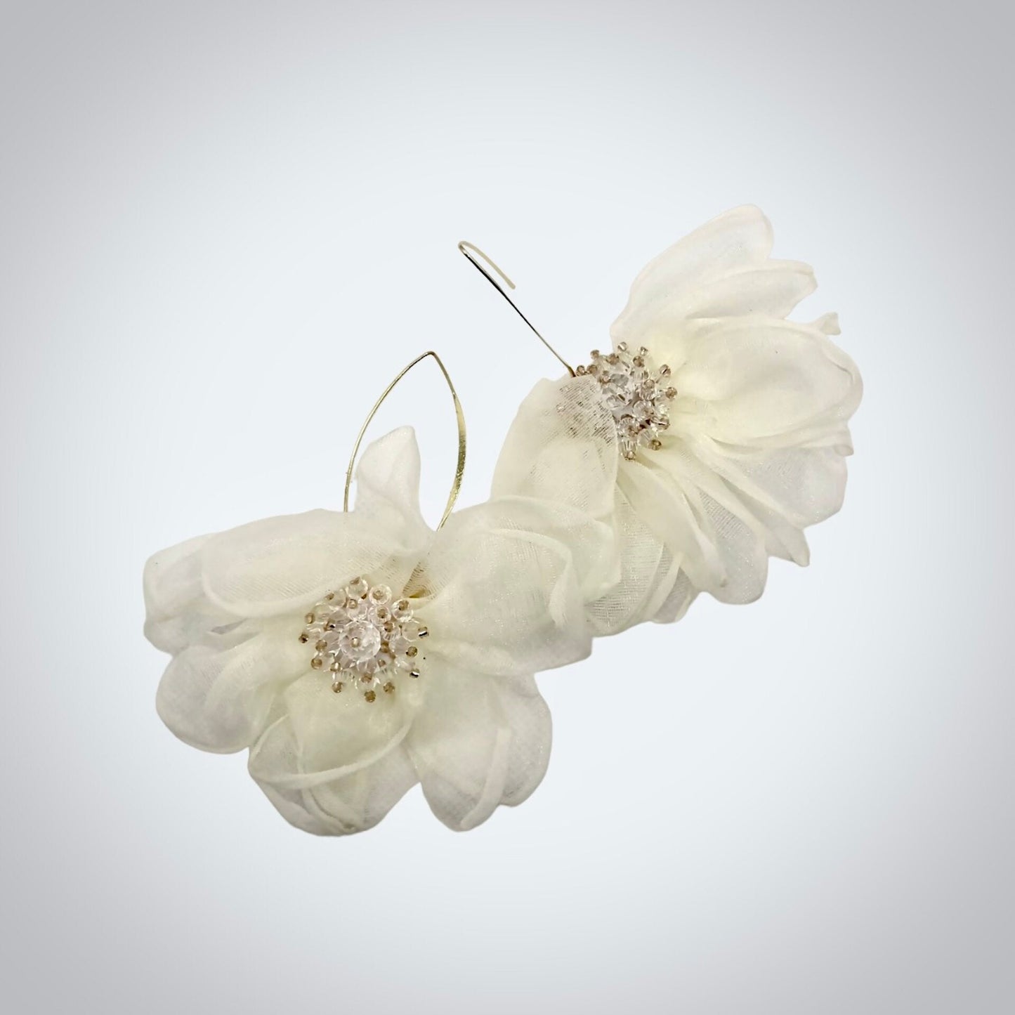 Deborah - Bohemian Silk Flowers Bridal Earrings