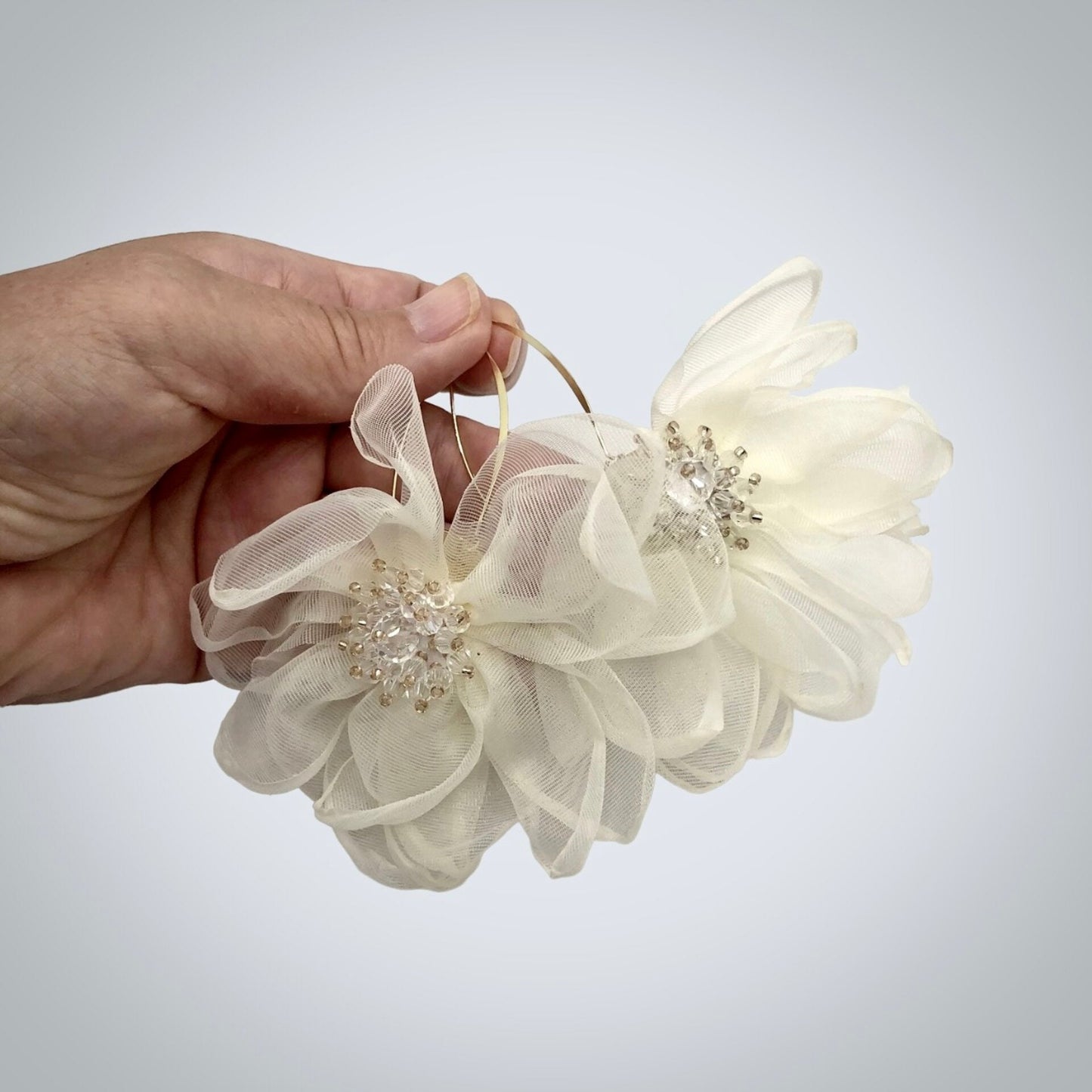 Deborah - Bohemian Silk Flowers Bridal Earrings