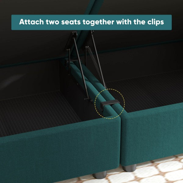 Ainfox U Shaped 3 Seats +2 Ottomans Modular Sectional Sofa Couch With Storage
