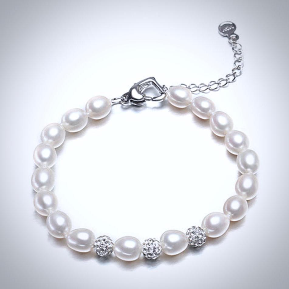 "Allie" - Freshwater Pearl Sterling Silver Bracelet