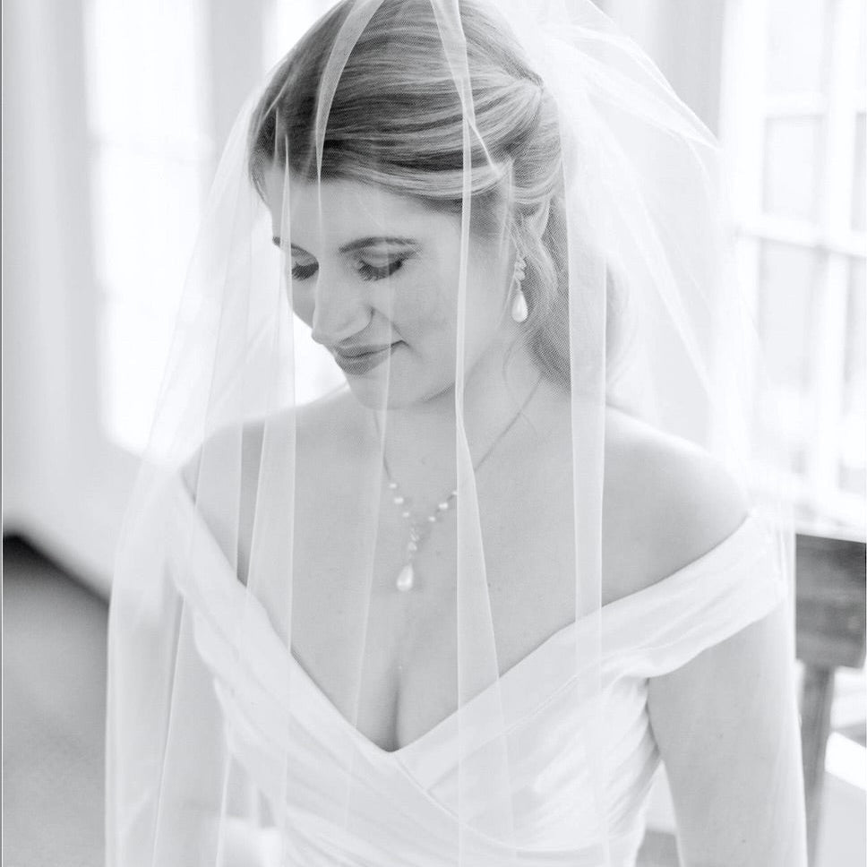 Vanessa - Pearl and Cubic Zirconia Bridal Earrings