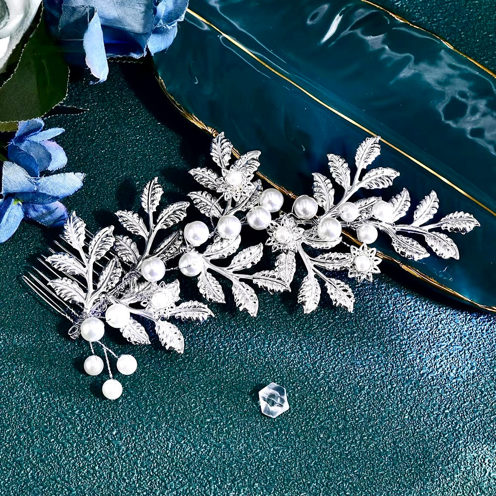 Cesaria - Silver Pearl Bridal Hair Comb