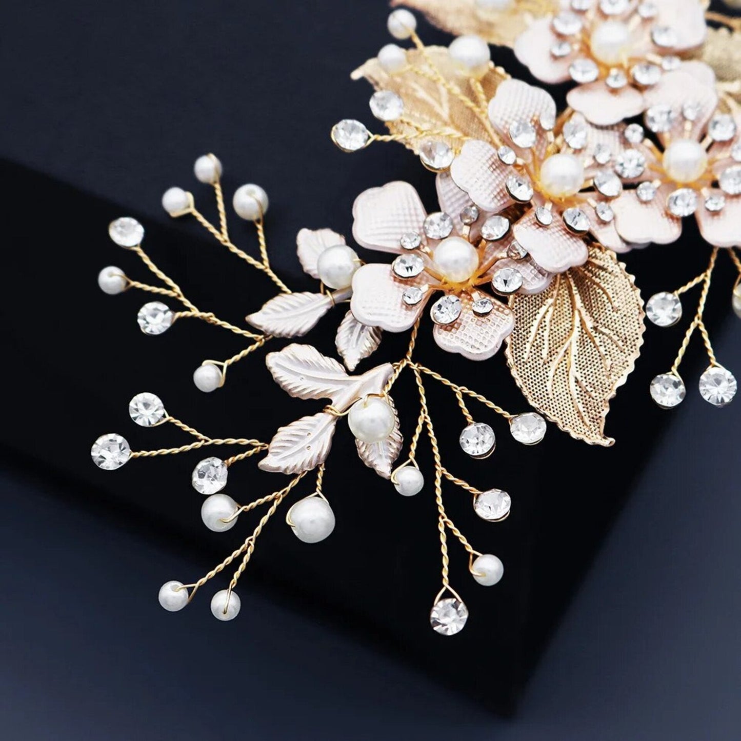 Logan - Gold Pearl Bridal Hair Clip
