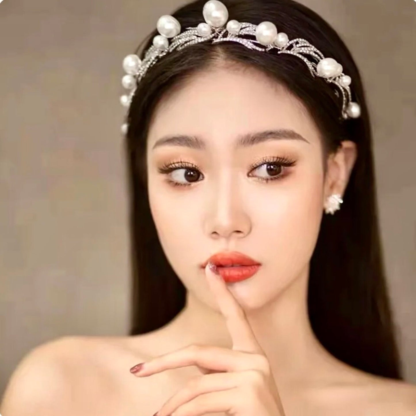 Montgomery - Pearl Bridal Headband / Tiara - Available in Silver and Gold