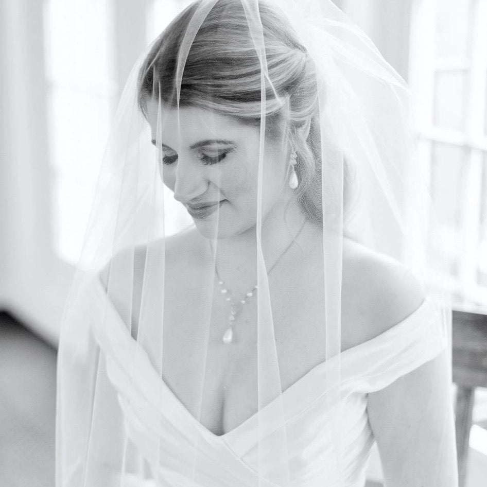 "Vanessa" - Pearl and Cubic Zirconia Bridal Jewelry Set
