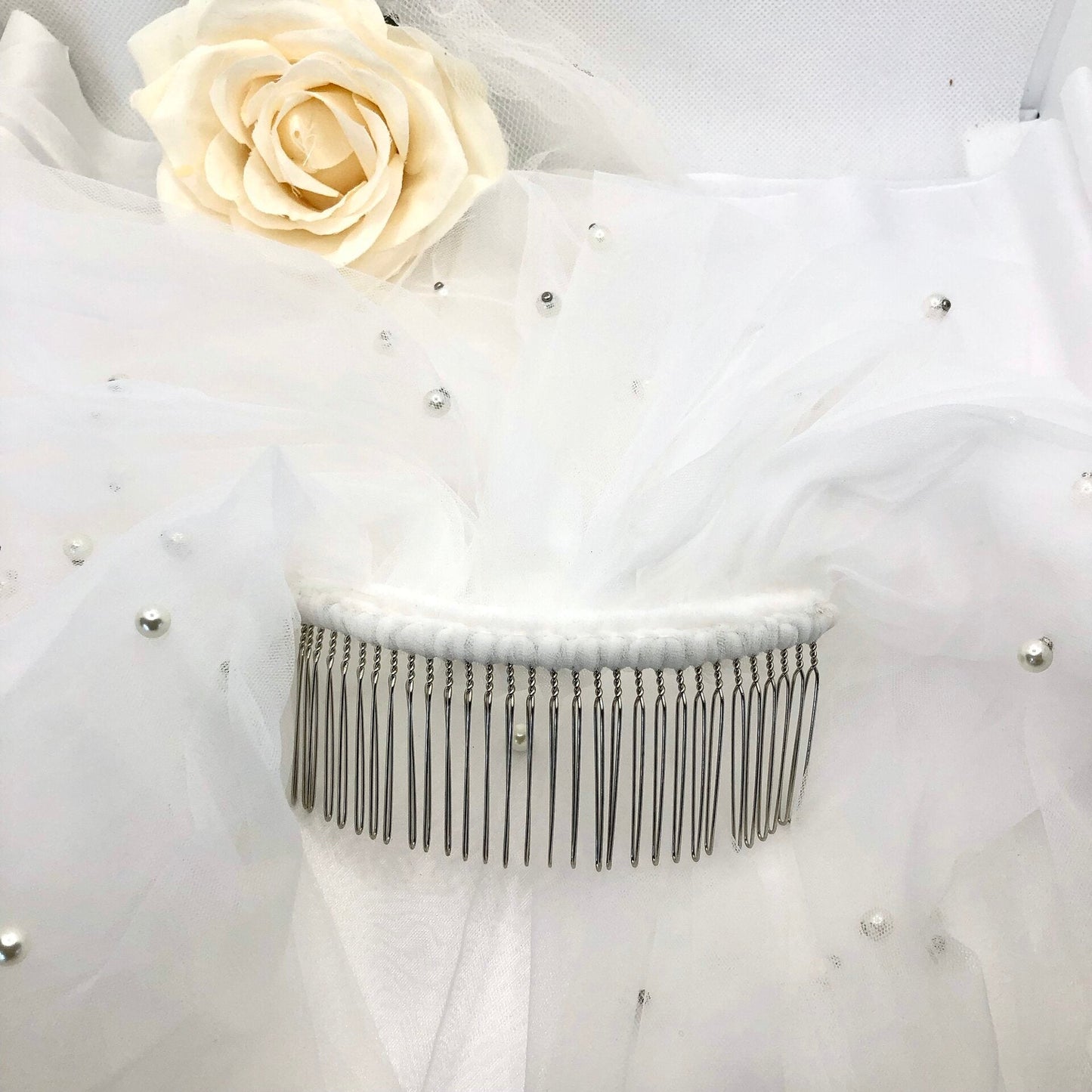 Auburn - Pearl Wedding Veil - Cathedral Length