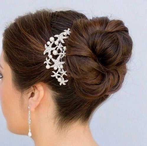 "Marbella" - Pearl and Crystal Sea Star Bridal Hair Comb