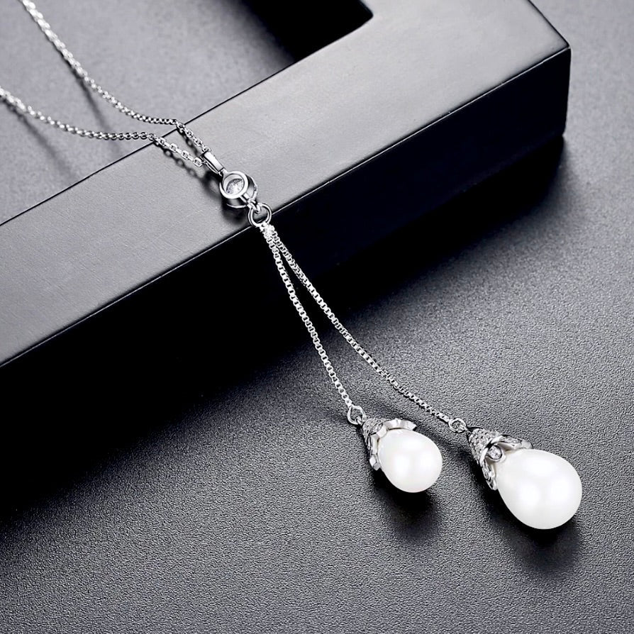 "Nevaeh" - Pearl and Cubic Zirconia Bridal Jewelry Set