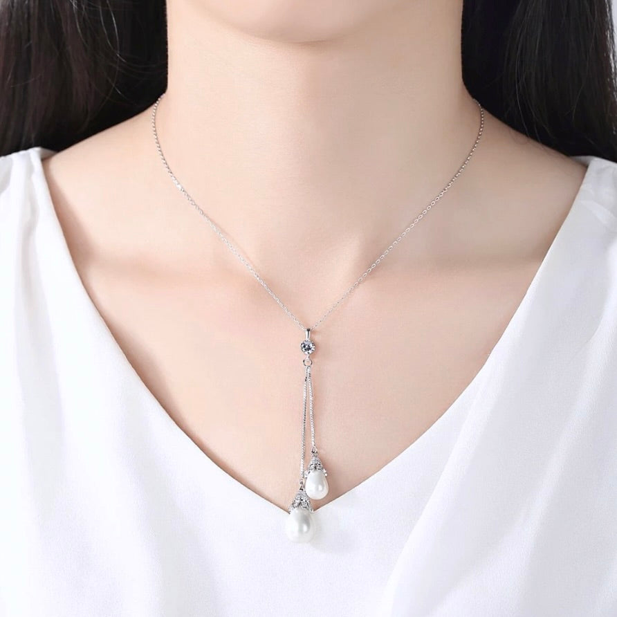 "Nevaeh" - Pearl and Cubic Zirconia Bridal Jewelry Set