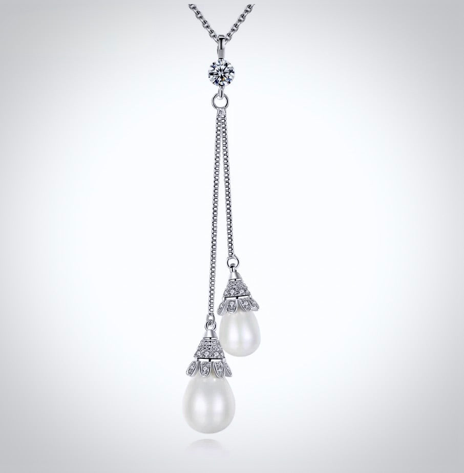 "Nevaeh" - Pearl and Cubic Zirconia Bridal Jewelry Set