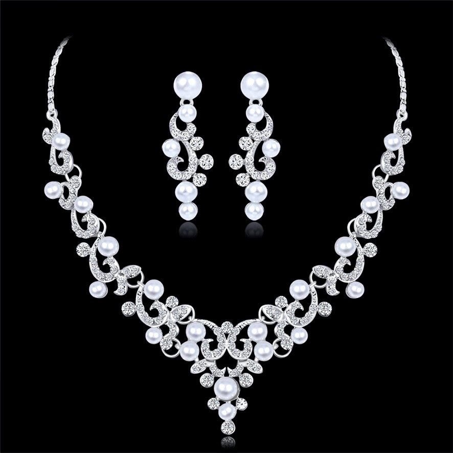 Graciela - Pearl and Crystal Bridal Jewelry Set
